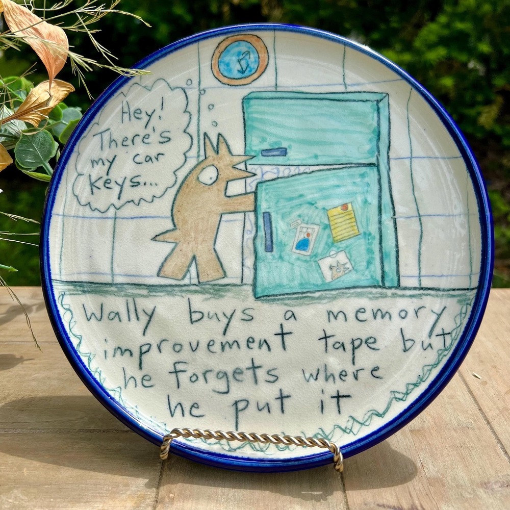 Tom Edwards Wallyware Pottery Plate/ Lost Keys Art